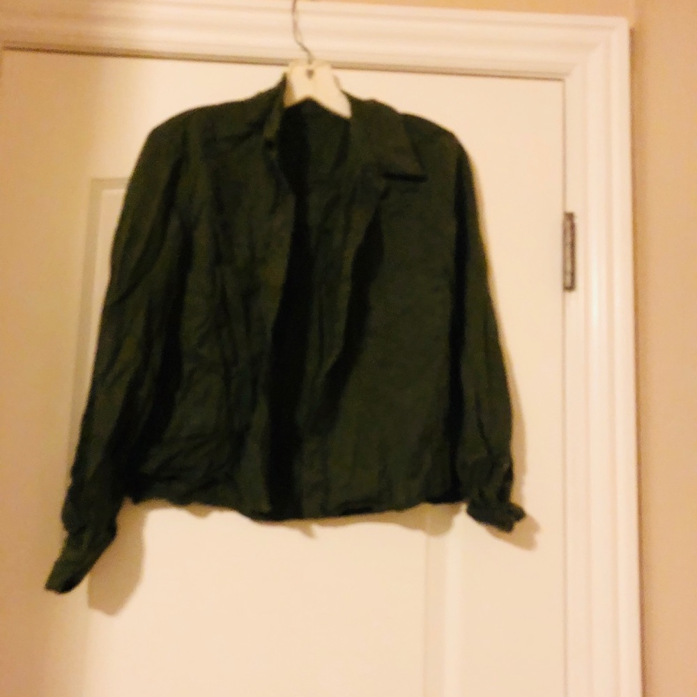 Green button down shirt